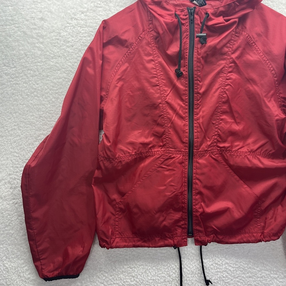 Gap Windbreaker Womens Small Red Long Sleeve Zip Up Hooded Packable Chore Grunge - Picture 3 of 16